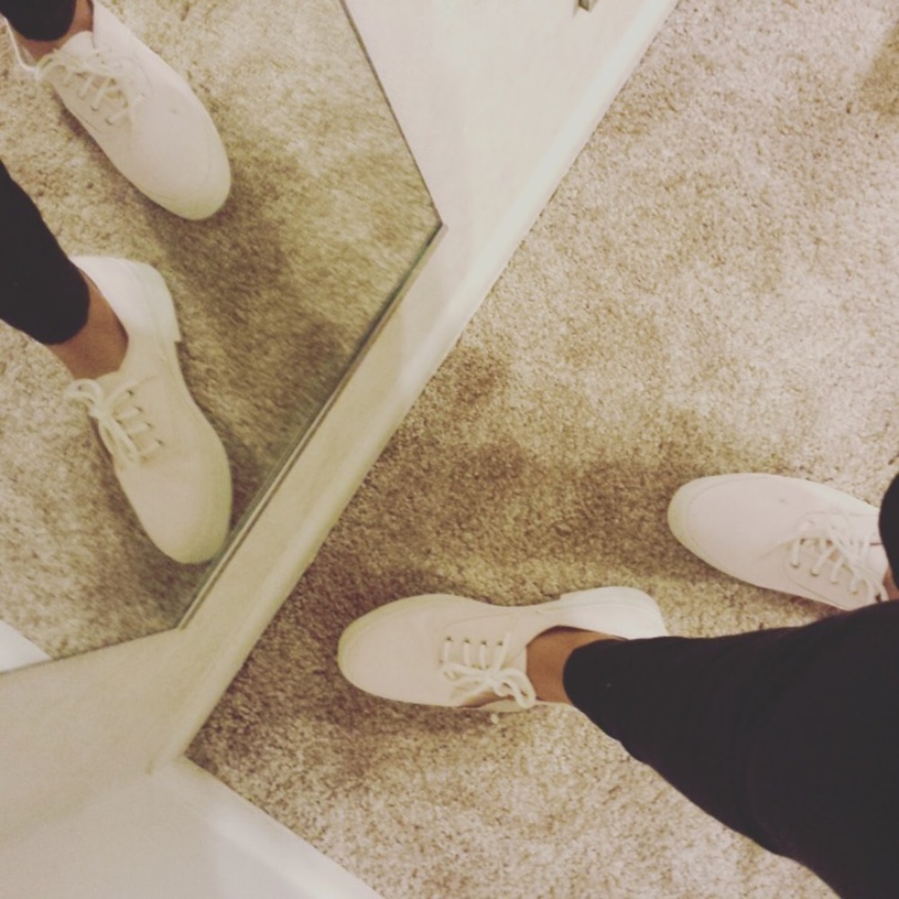 Baby pink canvas shoes